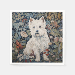 Westie Tuinwandtapijt in William Morris Style Servet