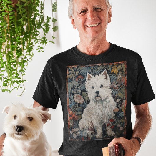Westie Tuinwandtapijt in William Morris Style T-shirt