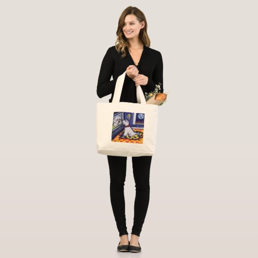 Westie-tv Grote Tote Bag (Voorkant (model))