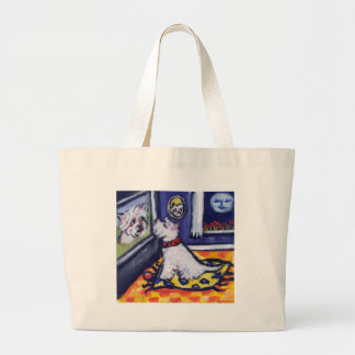 Westie-tv Grote Tote Bag