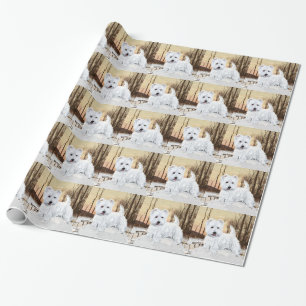 Westie Twilight Sneeuw Cadeaupapier