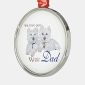 Westie Vaderdag Metalen Ornament (Links)
