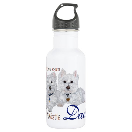 Westie Vaderdag Waterfles (Voorkant)