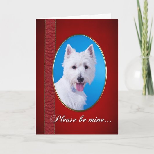 Westie Valentine Feestdagen Kaart (Voorkant)