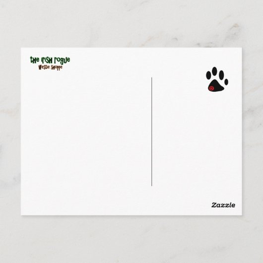 Westie Vampire Dracula Briefkaart (Achterkant)