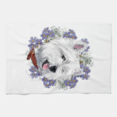 Westie vergeet me niet theedoek (Horizontaal)