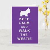 Westie Verjaardag Kaart Keep Calm Style (Gele Bloem)