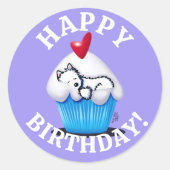 Westie VERJAARDAG KiniArt Stickers (Voorkant)