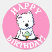 Westie VERJAARDAG KiniArt Stickers (Voorkant)