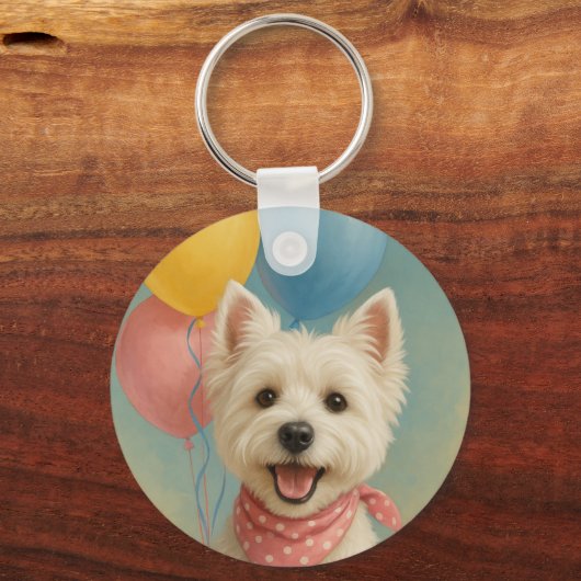 Westie Verjaardag Sleutelhanger (Achterkant)