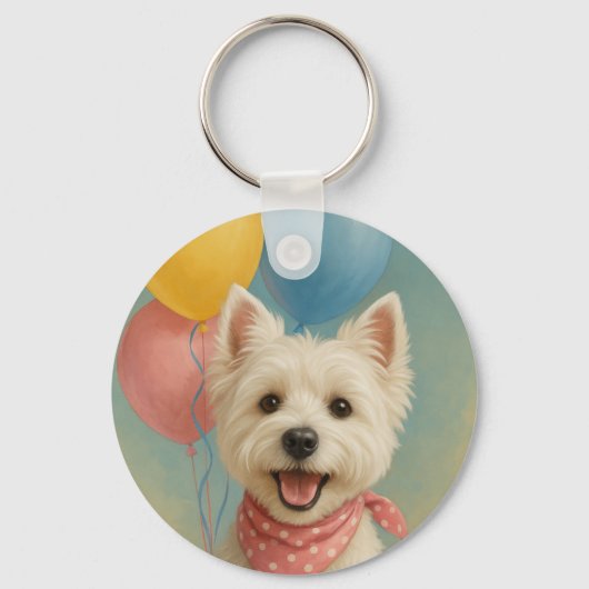 Westie Verjaardag Sleutelhanger (Achterkant)