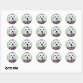 Westie verjaardagsfeestje ronde sticker (Vel)