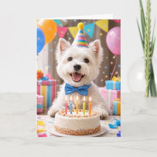 Westie verjaardagskaart met cake Mooie Westie ka Kaart