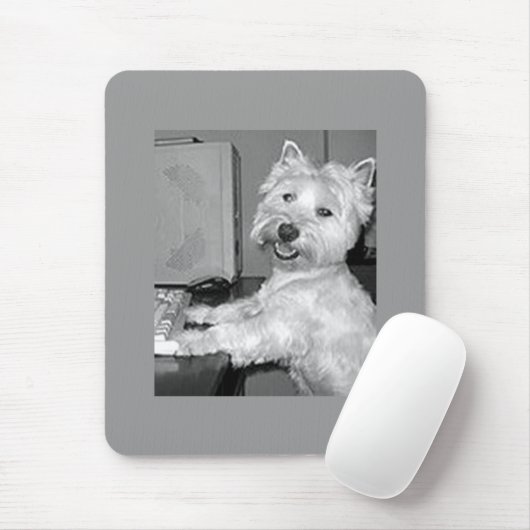 WESTIE VERLIEKT DE COMPUTERMOUSEPAD MUISMAT (Met muis)