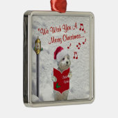 Westie-versiering voor kerstfeestdagen metalen ornament (Rechts)