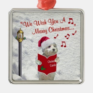 Westie-versiering voor kerstfeestdagen metalen ornament