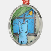 Westie-versieringen - Eerste ster / Kerstmis Metalen Ornament (Links)