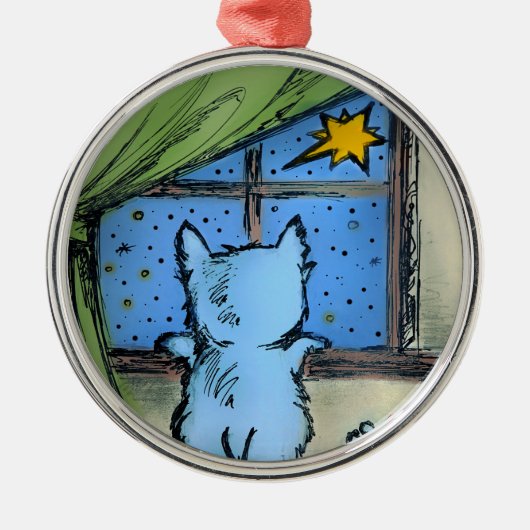 Westie-versieringen - Eerste ster / Kerstmis Metalen Ornament (Voorkant)
