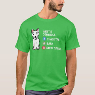 Westie videogamebesturing cadeau vriend t-shirt