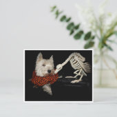 Westie Vulture Skeleton Halloween Briefkaart (Staand voorkant)