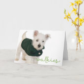 Westie Walkies Blank Note Kaart (Gele Bloem)