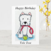 Westie walkies verjaardagskaart vriend moeder vade kaart (Gele Bloem)