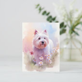 Westie Waterverf Portret 1 Briefkaart (Staand voorkant)