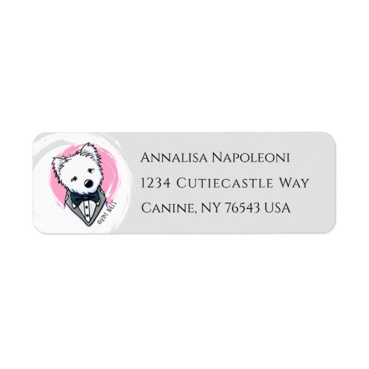 Westie Wedding Address Label (Voorkant)