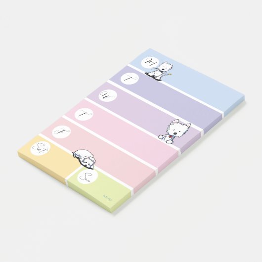 Westie Wekelijkse Planner Post-it® Notes (Schuin)