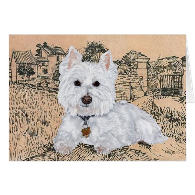 Westie wenskaart (Voorkant Horizontaal)