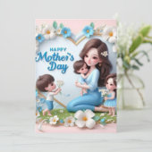 Westie wenst mama kaart (Staand voorkant)