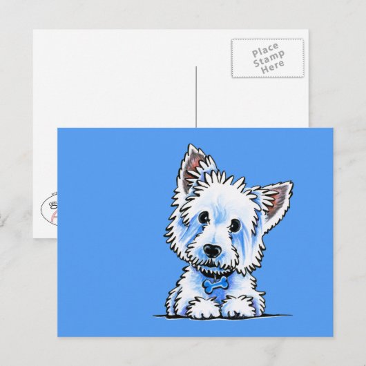 Westie Wesley Briefkaart (Voorkant / Achterkant)