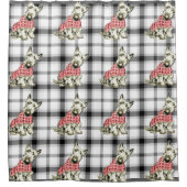 westie west highland hond tartan douchergordijn douchegordijn (Voorkant)