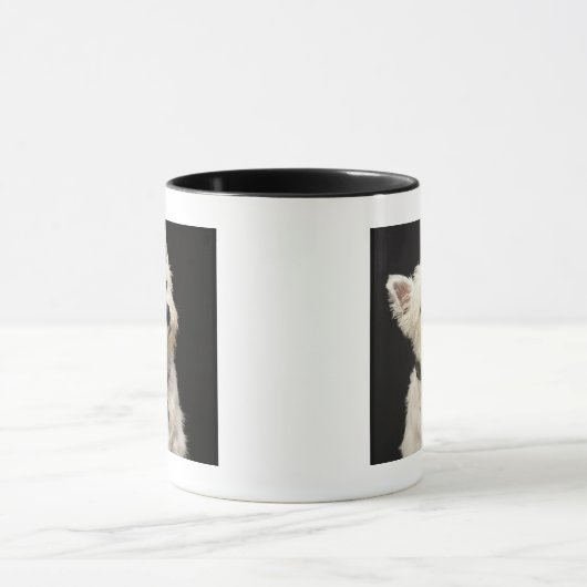 Westie (West Highland shiier) met halsband Mok (Midden)