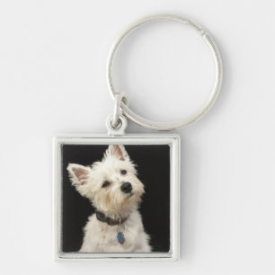 Westie (West Highland shiier) met halsband Sleutelhanger