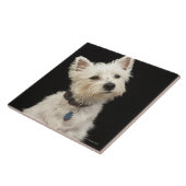 Westie (West Highland shiier) met halsband Tegeltje (Zijkant)