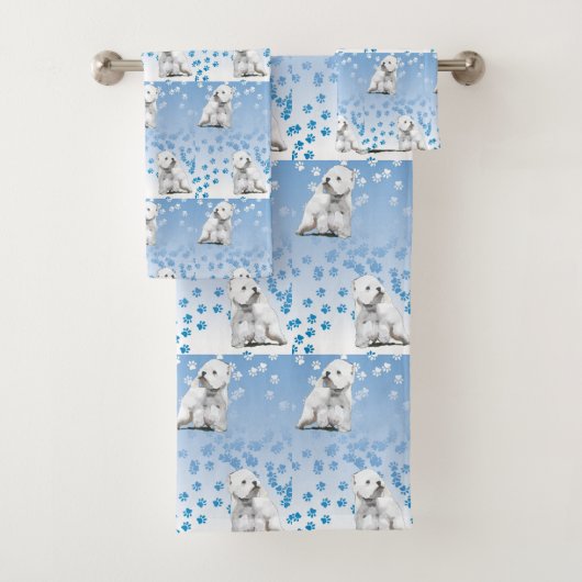 Westie West Highland Terrier Bath Towel Bad Handdoek (Insitu)