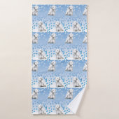 Westie West Highland Terrier Bath Towel Blue Paws Badhanddoek (Badhanddoek)