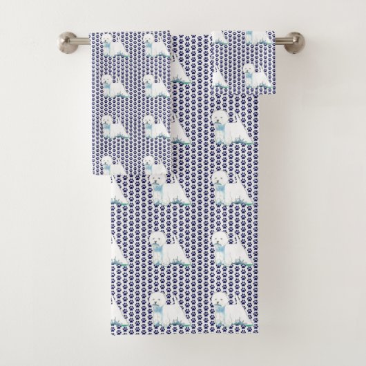 Westie West Highland Terrier Bath Towel paws Bad Handdoek (Insitu)