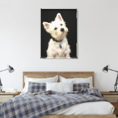 Westie | West Highland Terrier Canvas Afdruk (Insitu (Slaapkamer))