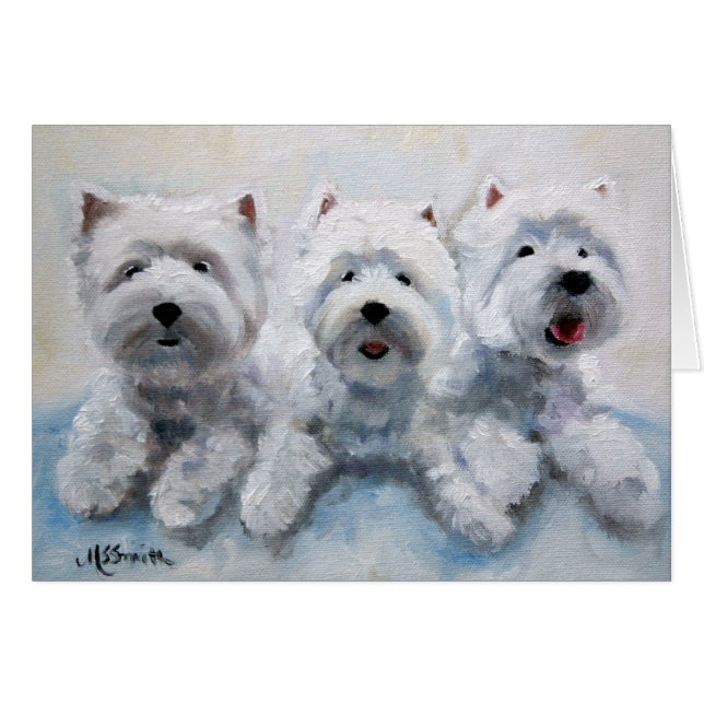 Westie West Highland Terrier Dog Card (Voorkant Horizontaal)