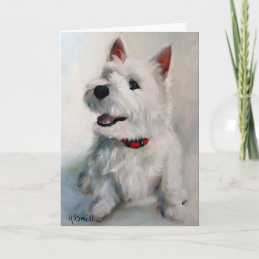 Westie West Highland Terrier Hond Gezicht Kaart (Voorkant)