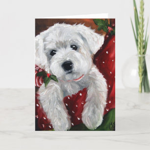 Westie West Highland Terriër hond kerstvakantie Feestdagen Kaart