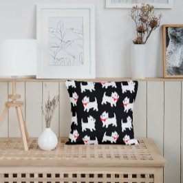 Westie - West Highland Terriers in Bow Stropdassen Kussen