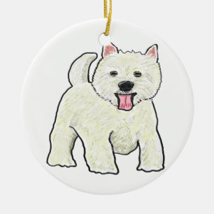 Westie West Highland White Terrier Keramisch Ornament