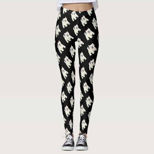 Westie West Highland White Terrier Leggings (Voorkant)