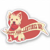 Westie (West Highland White Terrier) Pawlentine's Sticker (Voorkant)