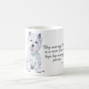 Westie Wijsheid - De gemiddelde hond is een aardig Koffiemok