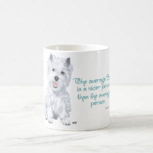 Westie Wijsheid - De gemiddelde hond is een aardig Koffiemok