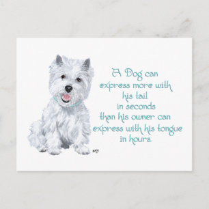 Westie Wijsheid - Kwispelende Staart of Tong? Briefkaart